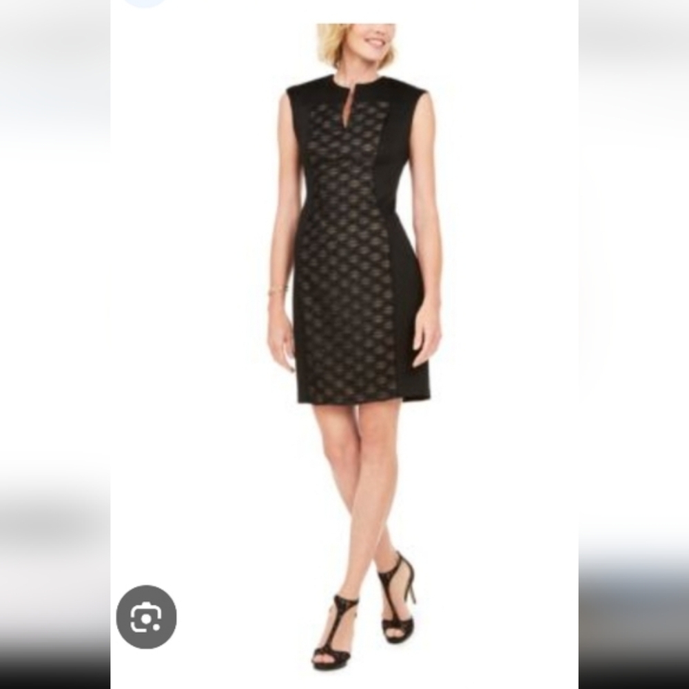 New Black cocktail Size 10.  Body fitting. NWT front panel has a little shine...